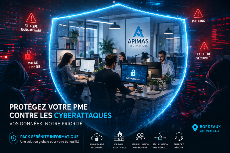 Protection des PME contre le piratage et la perte de données : le Pack Sérénité Informatique APIMAS à Bordeaux (33)